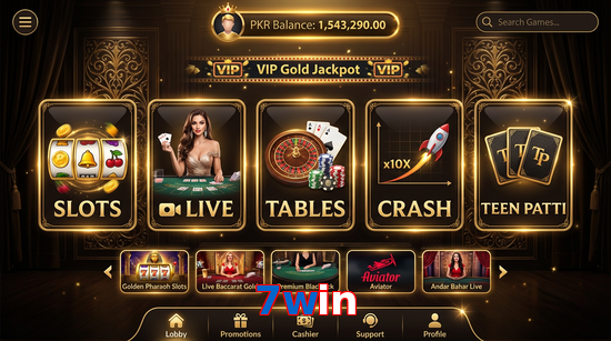 Main screen of 7Win casino page for PK players