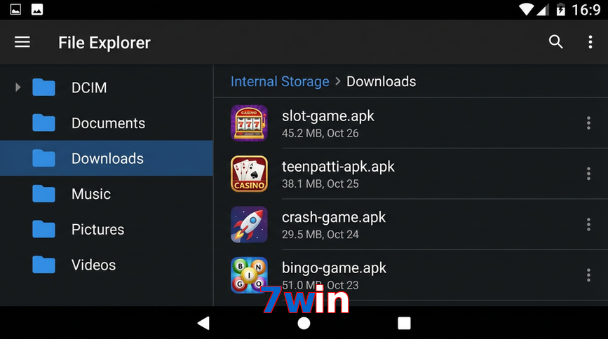 Main screen of 7Win gameapk page for PK players